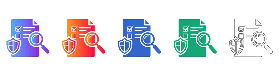 Document Compliance and Security Audit Icons Illustrazione stock