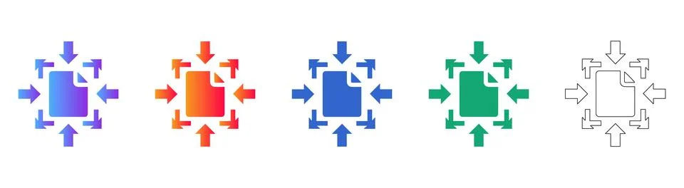 Document Compression and Resizing Concept Illustration Stock Illustration