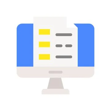 Document on computer desktop screen, education or business concept 스톡 일러스트