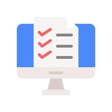 Document on computer desktop screen, education or business concept Stock Illustration