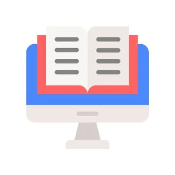 Document on computer desktop screen, education or business concept Stock Illustration