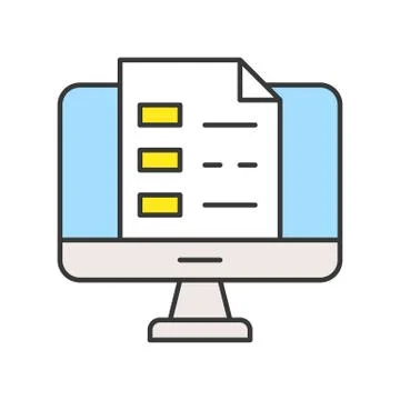 Document on computer desktop screen, education or business concept, editable  스톡 일러스트