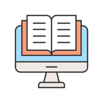 Document on computer desktop screen, education or business concept, editable  Stock Illustration