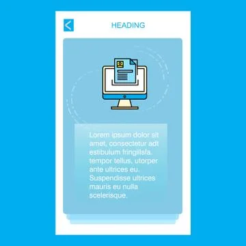 Document in computer mobile vertical banner design design. Vector Ilustración de archivo