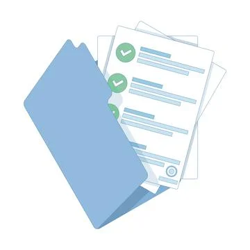 Document Concept. Contract document. Business stationery documentation. 库存插图