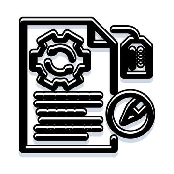 Document configuration editing and file processing workflow Stockillustratie