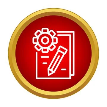 Document configuration settings with gear and pencil icon Stock-Illustration