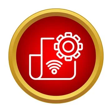 Document configuring wireless network settings icon Stock Illustration