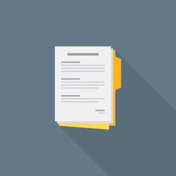 Document, Contract papers, Vector, Flat icon Stock Illustration
