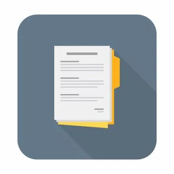 Document, Contract papers, Vector, Flat icon Stock Illustration