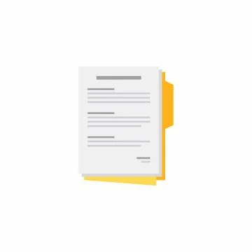 Document, Contract papers, Vector, Flat icon Stock Illustration