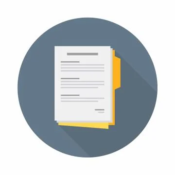 Document, Contract papers, Vector, Flat icon Stock Illustration