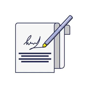 Document contract signature icon Stock Illustration