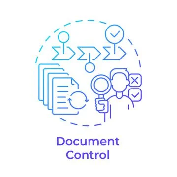 Document control blue gradient concept icon Stock Illustration