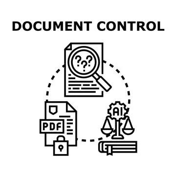 Document control system securing legal compliance with ai Stock Illustration
