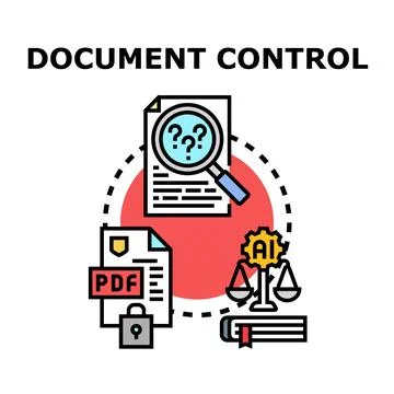 Document control system securing legal compliance with ai Stock Illustration