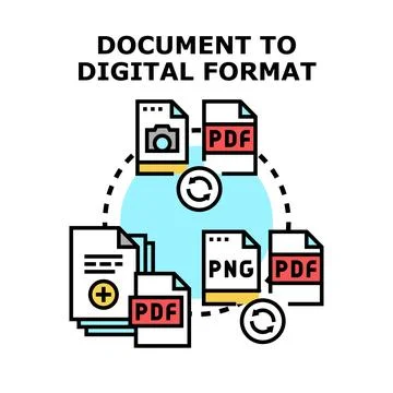 Document converting to digital format vector concept Illustrazione stock