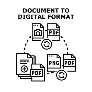 Document converting to digital format vector concept Stock Illustration