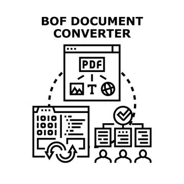 Document converting process delivering organized digital information Stock Illustration