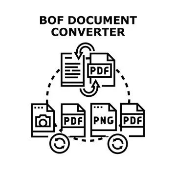 Document converting process with various file formats Stock Illustration