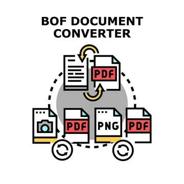 Document converting process with various file formats Stock Illustration