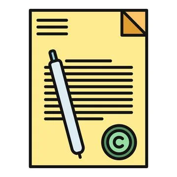 Document with copyright protecting intellectual property Illustrazione stock