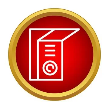 Document with copyright symbol on red icon Illustrazione stock