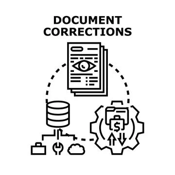 Document corrections process for business workflow review イラスト素材