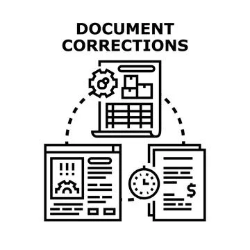 Document corrections process with editing and review tools イラスト素材