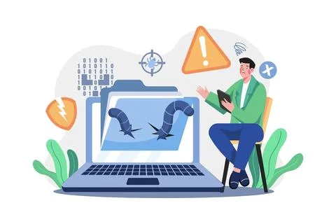 Document Corrupted Illustration concept on white background Stock Illustration