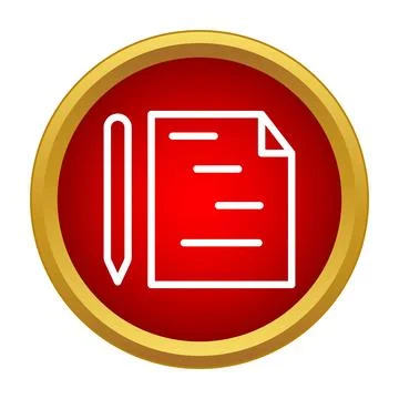 Document creating and editing icon with pen Stockillustratie