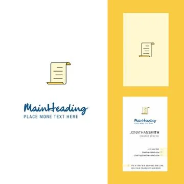 Document Creative Logo and business card. vertical Design Vector Ilustración de archivo