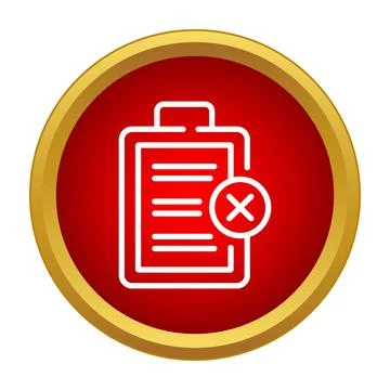 Document with cross mark indicating incorrect entry Stock Illustration