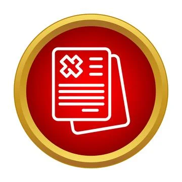 Document with cross mark indicating rejection イラスト素材