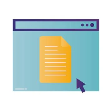 Document with cursor in website vector design Stock Illustration