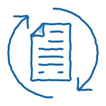 Document Cycle doodle icon hand drawn illustration Stock Illustration