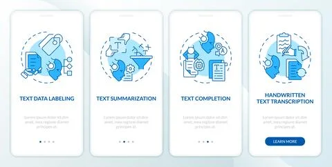 Document data analysis onboarding mobile app screen Stock Illustration