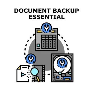 Document data backup and recovery management Stock Illustration