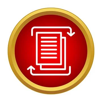 Document data exchange synchronization icon with arrows Stock Illustration
