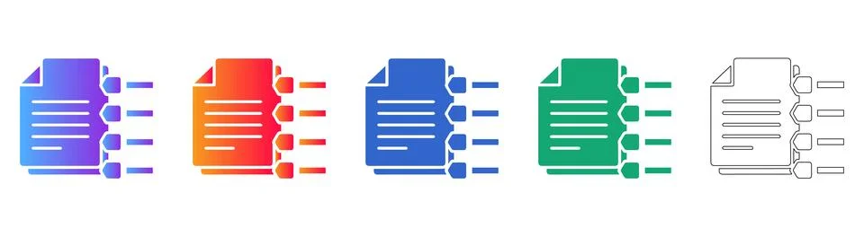 Document Data Export File Icon Set イラスト素材