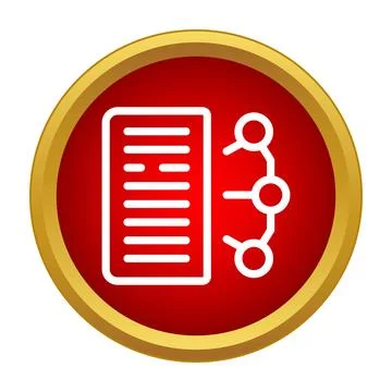 Document data flow analysis and information sharing icon Stock Illustration