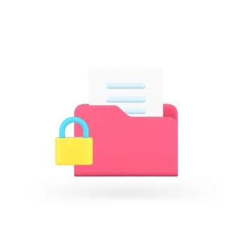 Document data folder archive storage protection business file organizing 3d i Stock Illustration