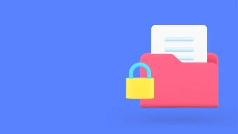 Document data folder archive storage protection business file organizing 3d.. Stock Illustration