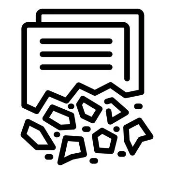 Document data loss icon outline vector. Broken computer Illustrazione stock