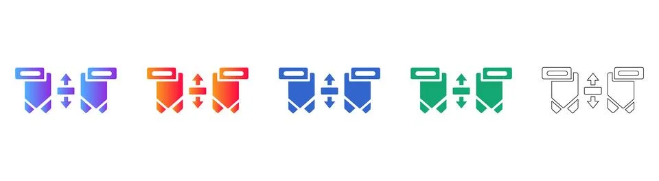 Document Data Processing Icons Stock Illustration