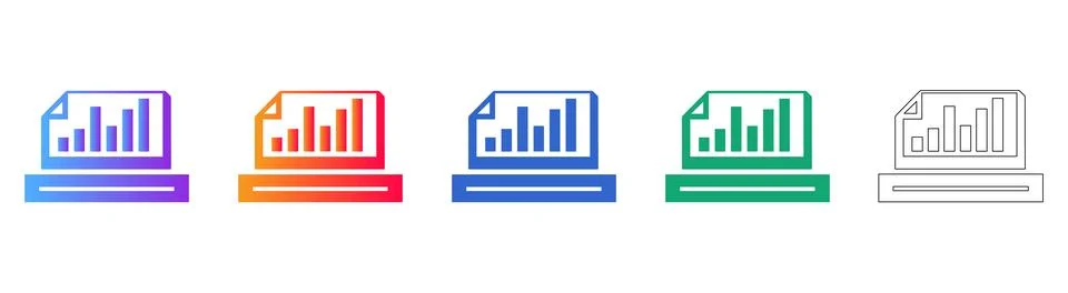Document Data Report Icons Set Stockillustratie