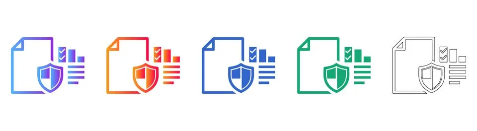 Document Data Security Audit Icons Ilustração Stock