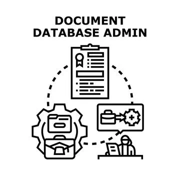 Document database administration planning process workflow イラスト素材