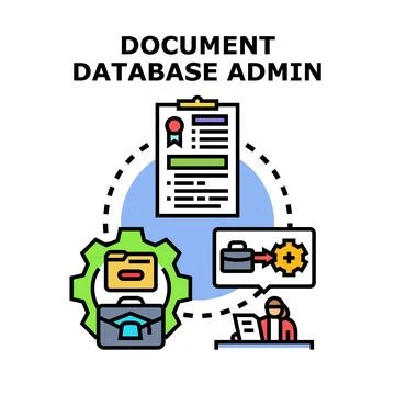 Document database administration planning process workflow 스톡 일러스트