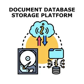 Document database storage platform concept illustration Illustrazione stock
